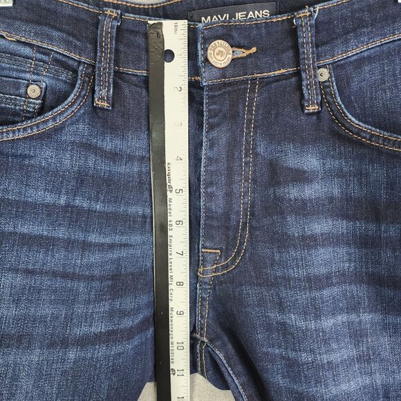 Womens Mavi Jake Slim Leg Denim Blue Jeans Hi Rise Dark Wash Stretch Size 8 - Picture 8 of 12